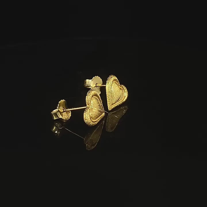 Load video: Urqanyu S925 silver Italian hand-brushed palace style gold craft hollow carved cubic zirconia earrings