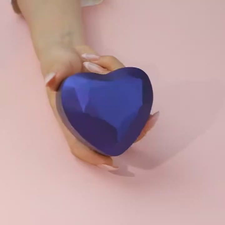 Load video: Urqanyu Cool Blue Heart Shape Ring Box with LED Light
