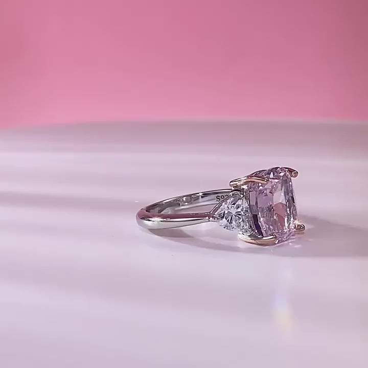 Load video: Urqanyu S925 silver inlaid pink diamond fashion OL cubic zirconia ring 8*10