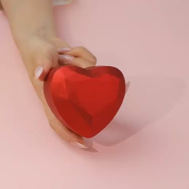Load video: Urqanyu Cool Red Heart Shape Ring Box with LED Light